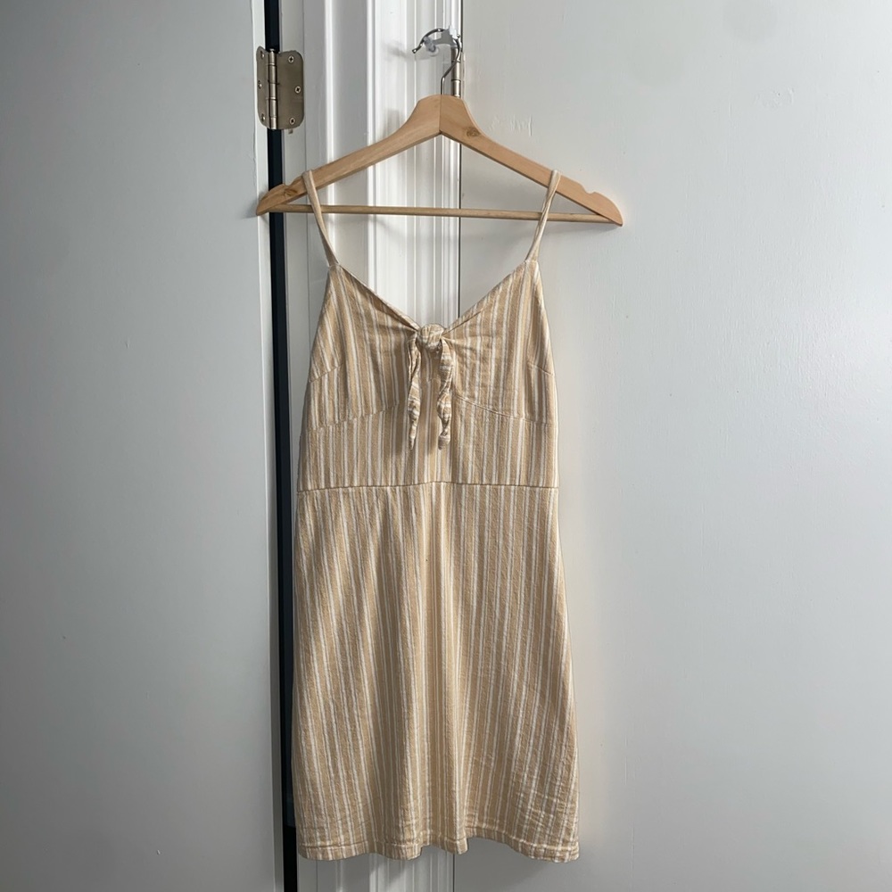 Yellow and White Striped/Tie Hollister Sundress